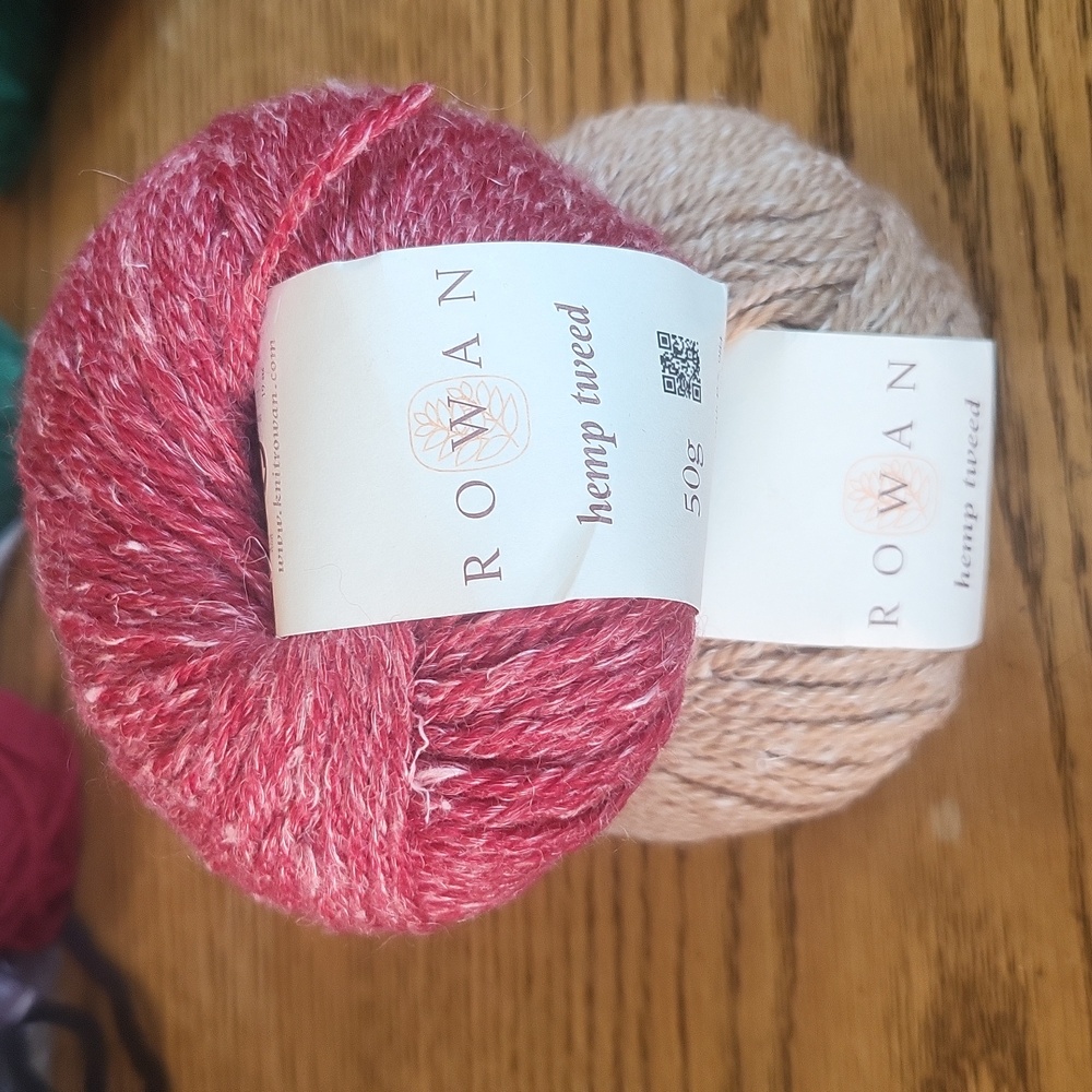 2 skiens of Rowan Hemp Tweed yarn